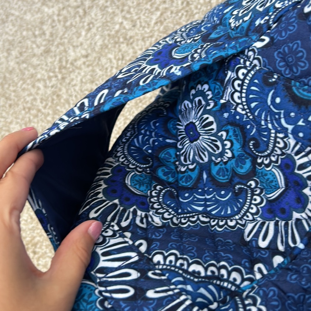 Vera Bradley Blue Floral Quilted Tote Bag - Picture 3 of 7